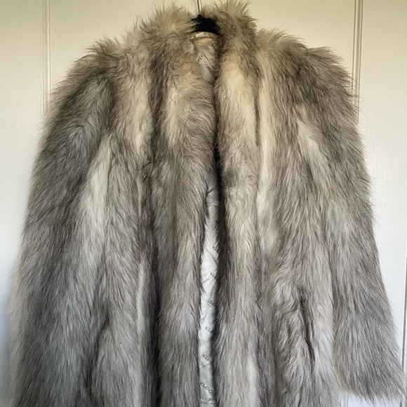 Jackets & Blazers - White and Gray Fur Coat
